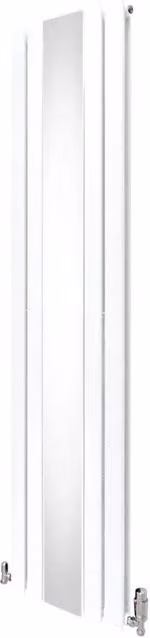 Monstershop White Steel Flat Mirror Radiator and Valves W: 180 cm, H: 42.5 cm – 1