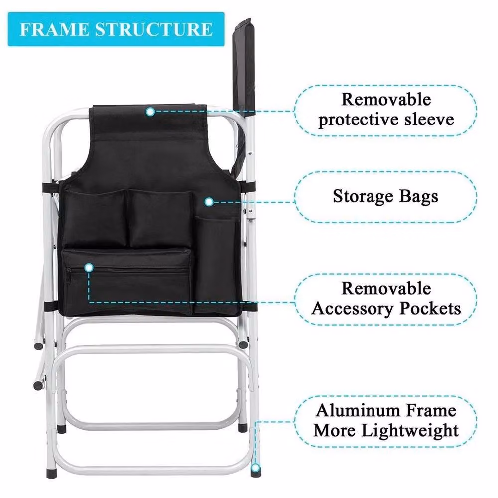Kelvenix Tall Directors Folding Chair in Black – 4