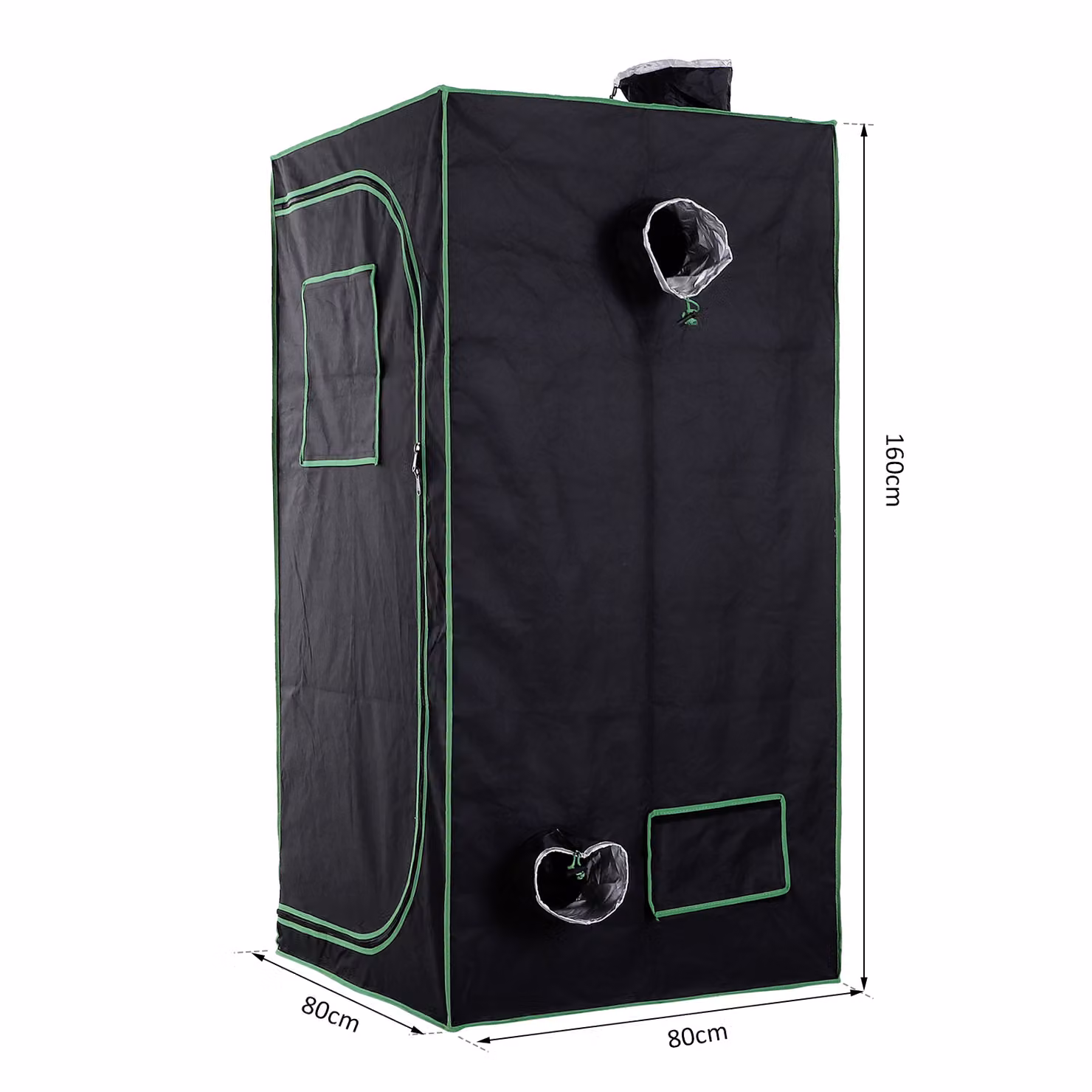 Outsunny Hydroponic Plant Grow Tent in Black and Green, W: 80 cm, D: 80 cm, H: 160 cm – 3