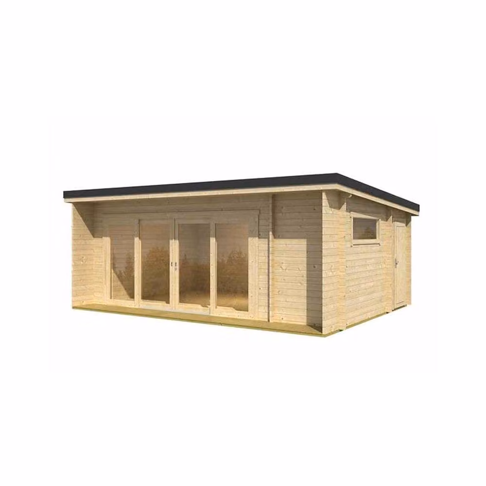 Lasita Maja Ltd Java Log Cabin Wooden Garden Room and Home Office in Brown, W: 470 cm, D: 648 cm, H: 245.1 cm – 2