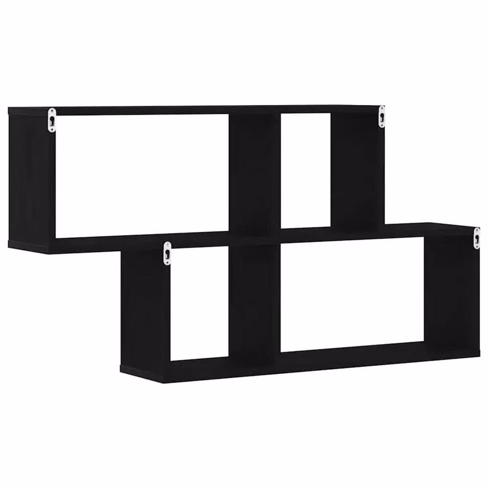 EONLION Modern Wall Mounted Cabinet in Black Oak with Internal Shelves, W: 76 cm, H: 53 cm, D: 15 cm – 4