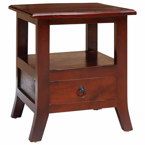 vidaXL Bedside Cabinet in Brown Solid Mahogany Wood, W/D/H: 40 x 40 x 45.5 cm – 1
