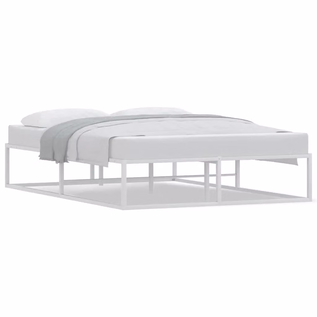 Berkfield Home White Metal Bed Frame W: 140 cm, L: 200 cm – 2