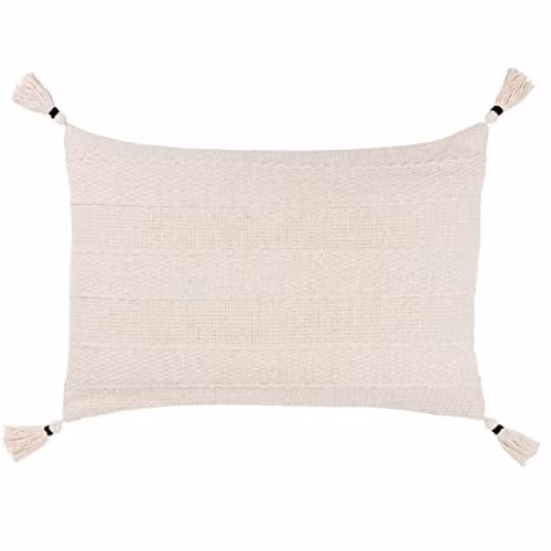 Yard Caliche Striped Cotton Woven Rectangular Cushion in Beige, W/D/H: 60 x 40 x 40 cm – 1