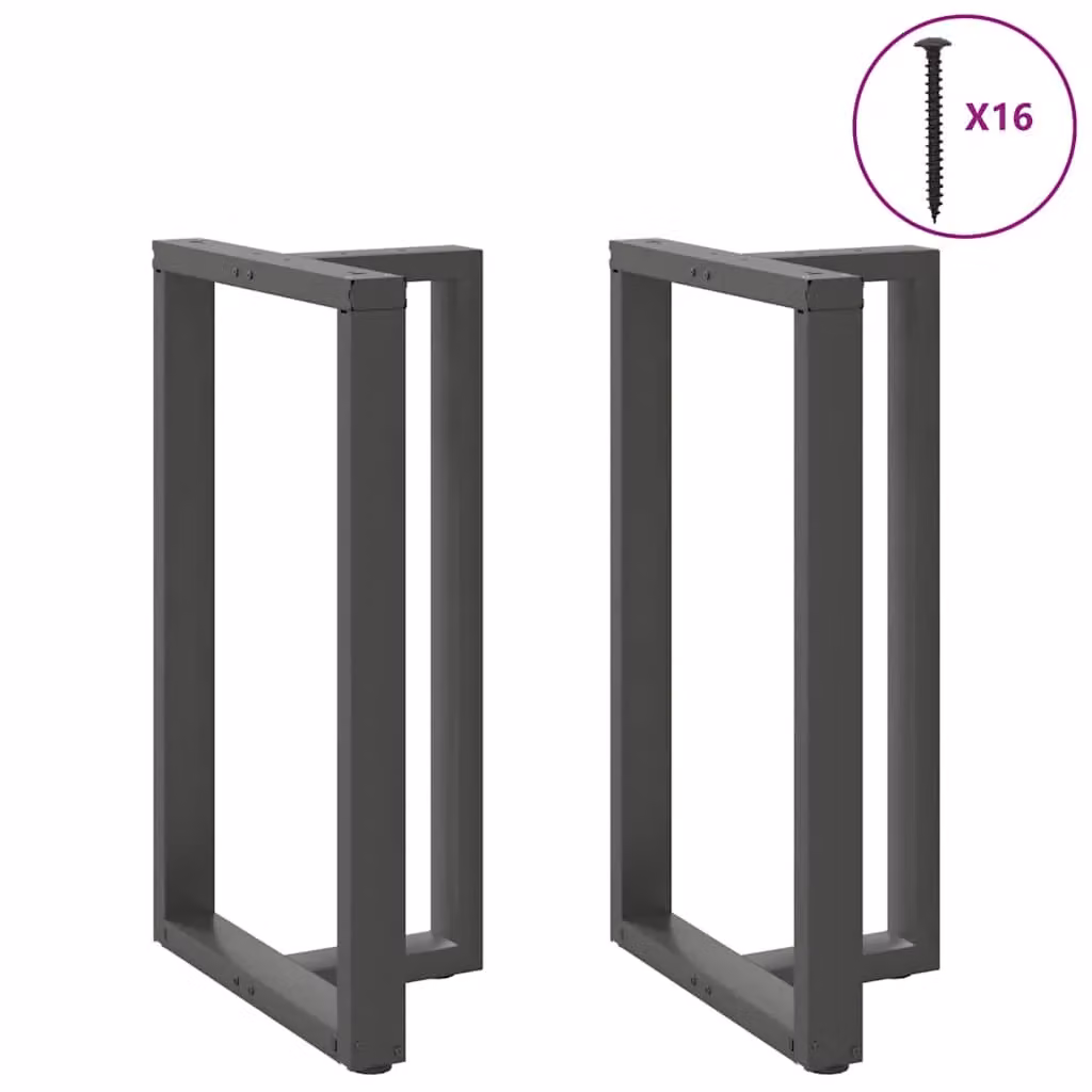 Berkfield T-Shaped Home Bar Table Legs, 2 Piece Steel Set in Anthracite and Black, W: 60 cm, D: 35 cm, H: 100-101 cm – 2