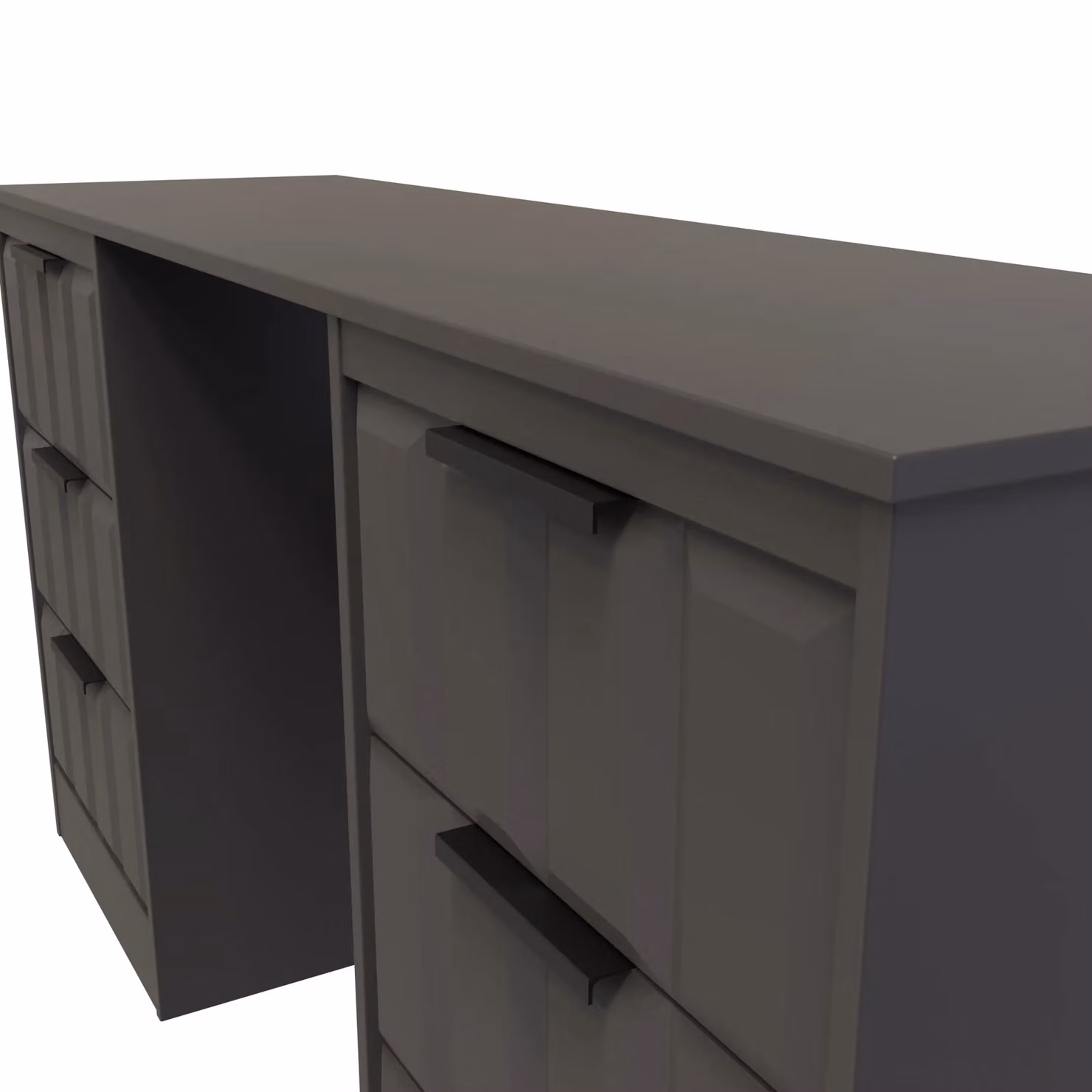 Ready Assembled 2 U Seattle 6 Drawer Kneehole Desk in Dark Grey – 3