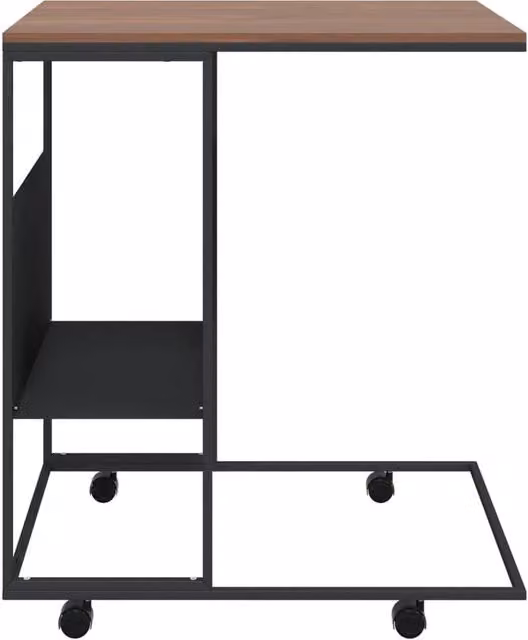 Berkfield Home Side Table with Castors, Black, W: 55 cm, D: 36 cm, H: 63.5 cm