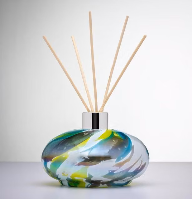 Sienna Glass Oval Green Refillable Glass Reed Diffuser