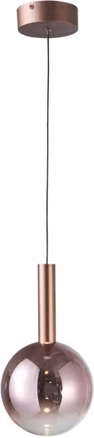 Netlighting Camino Globe Pendant Light in Copper with Transparent Glass, 3000K Warm White LED, 3-Step Dimmable