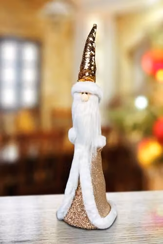 Shatchi Gold and White Santa Claus Christmas Tabletop Figurine, Height: 58 cm – 4