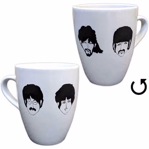 Rock Off The Beatles Yellow Submarine Faces Marrow Ceramic Mug in White and Yellow – 2