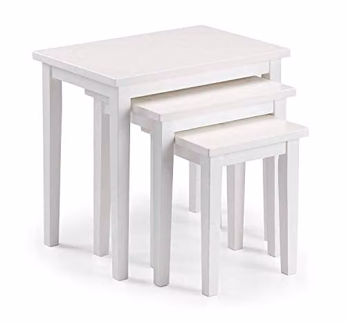 Julian Bowen Cleo Nest of Tables in White Rubberwood