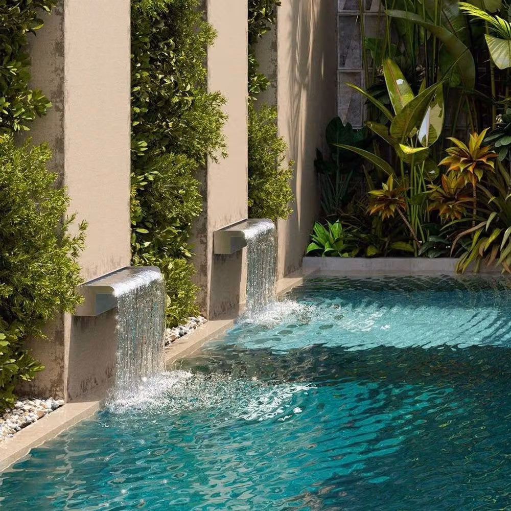 NESTLUNE Stainless Steel Waterfall Cascade Water Blade in Silver – 2