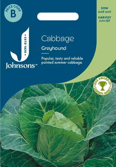 Johnsons Seeds Cabbage Greyhound Green Vegetable Seeds
