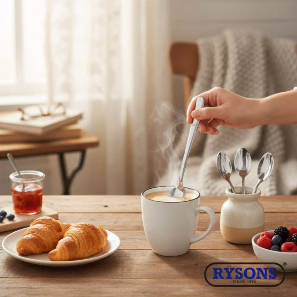 Bed Time UK 4 Piece Set of Polished Silver Stainless Steel Long Handle Latte Spoons – 2