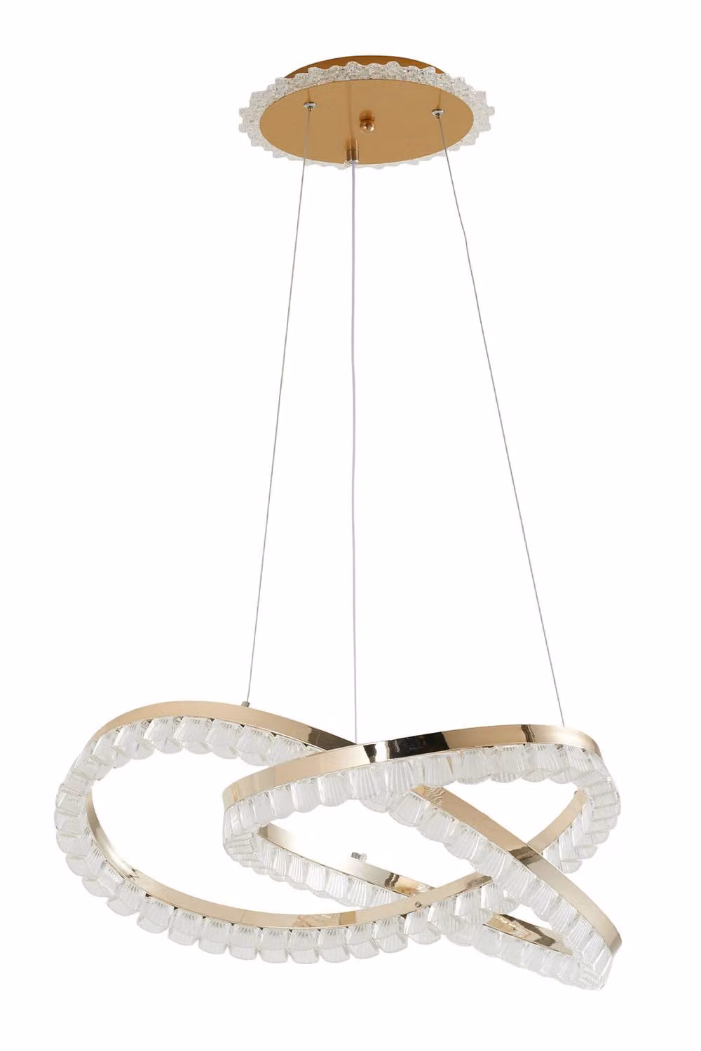 Living and Home Modern LED Ring Pendant Light in Gold/Brass – 2