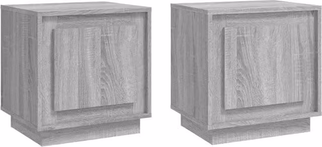 Berkfield Home Set of 2 Grey Sonoma Bedside Cabinets in Engineered Wood, W: 44 cm, D: 35 cm, H: 45 cm