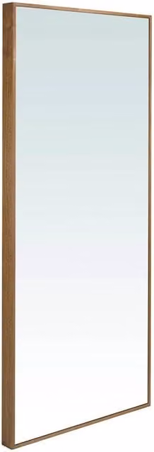Angel Cerda Modern Rectangular Walnut Veneer Wall Mirror, Brown, W: 88 cm, H: 200 cm