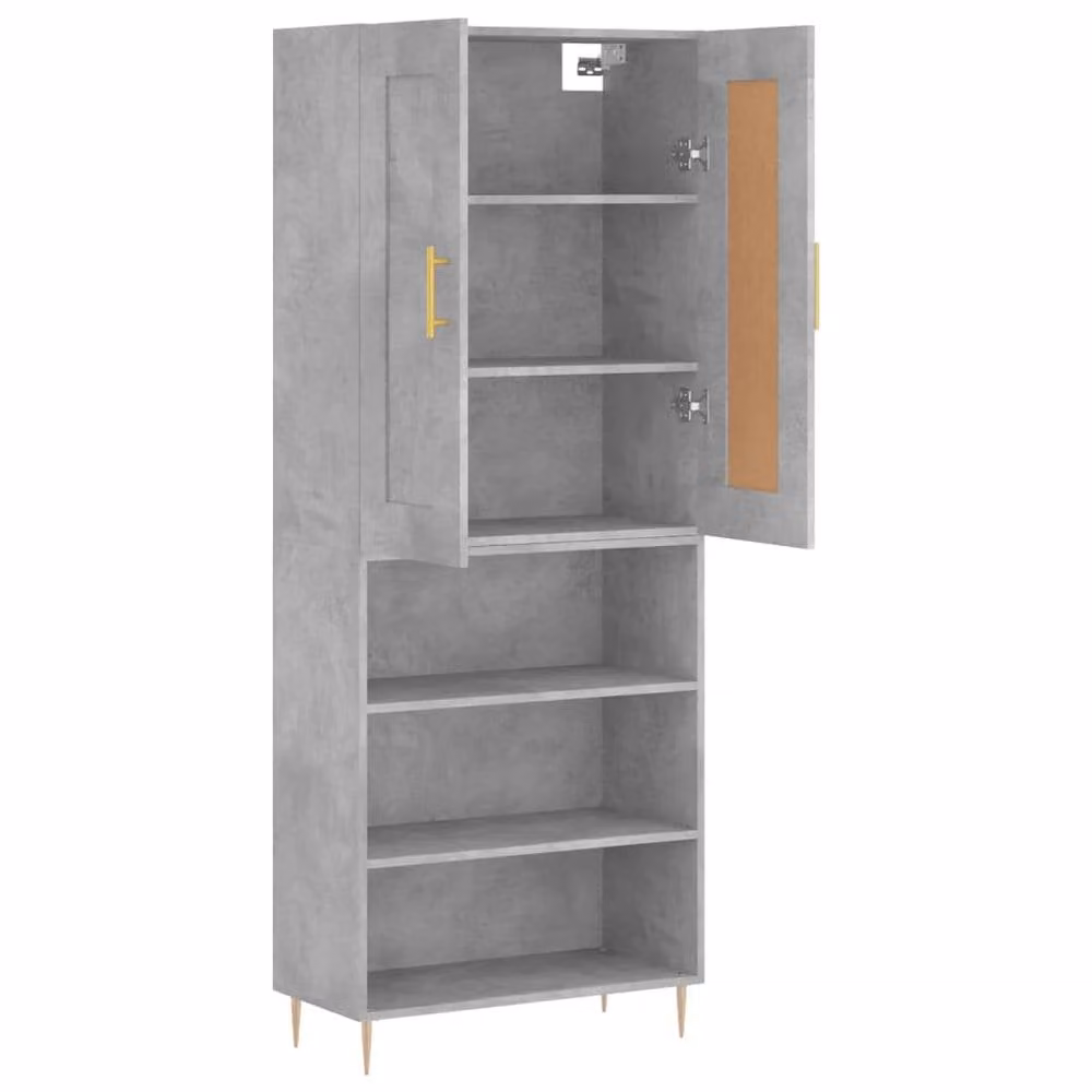 Berkfield Home Highboard in Concrete Grey, W/D/H: 69.5 x 34 x 180 cm – 3