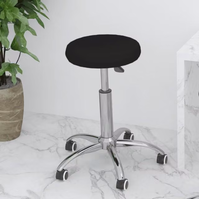 Berkfield Modern Home Office Swivel Task Chair in Black Faux Leather