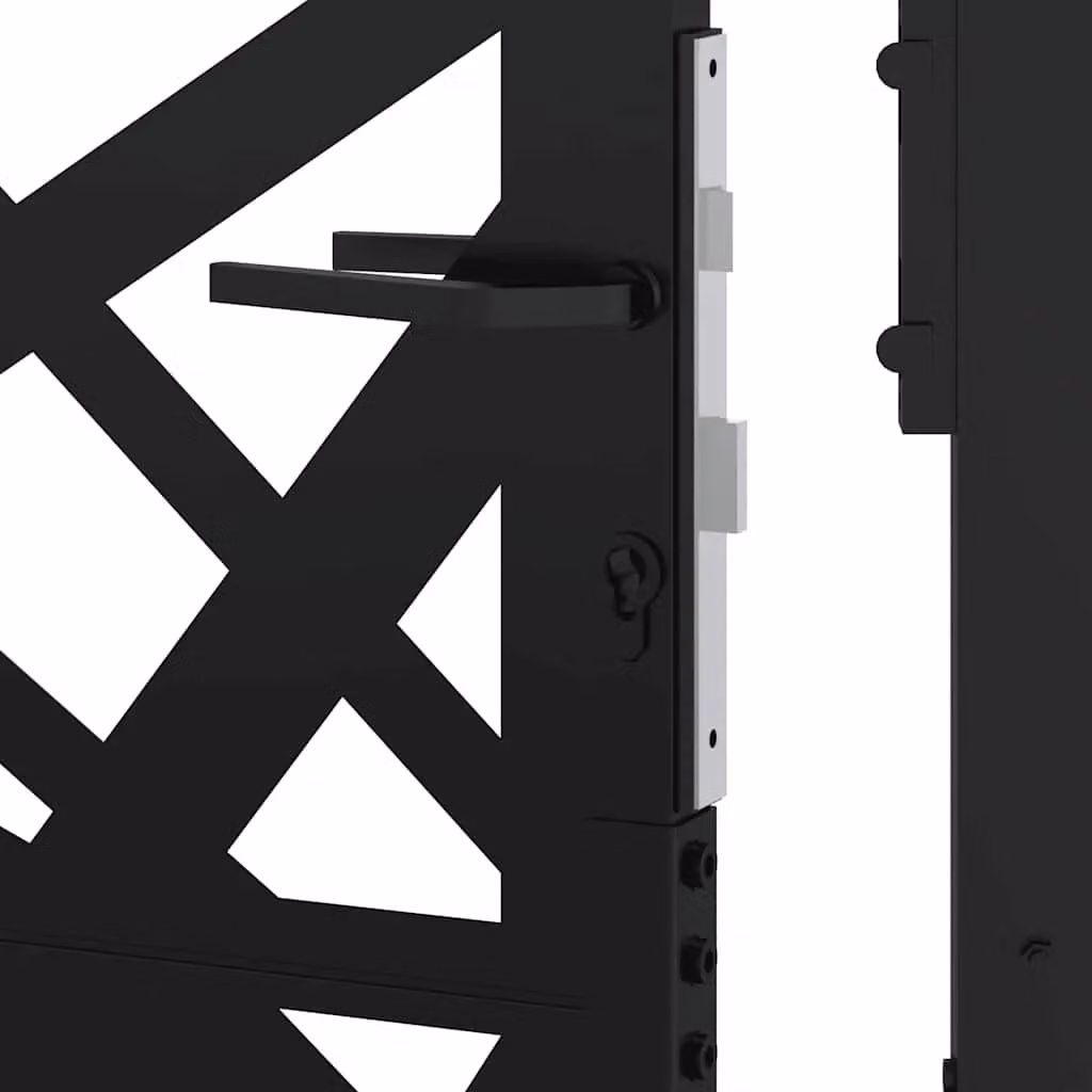 Berkfield Steel Garden Gate in Black, W: 105 cm, H: 130 cm – 6