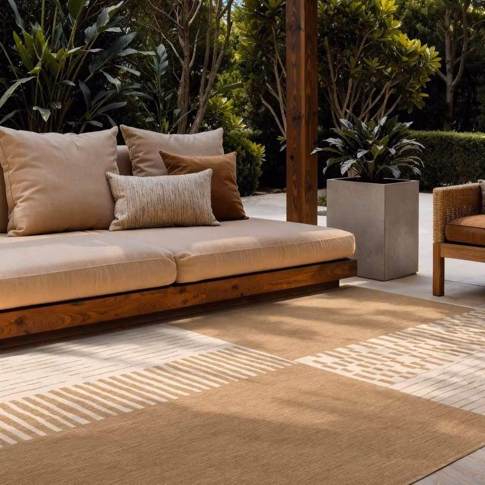 Ted Baker Acacia Reversible Geometric Indoor and Outdoor Rug in Beige, W: 160 cm, L: 230 cm – 3