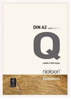 Nielsen Design Quadrum A2 Wooden Picture Frame in White with Protective Glass Front