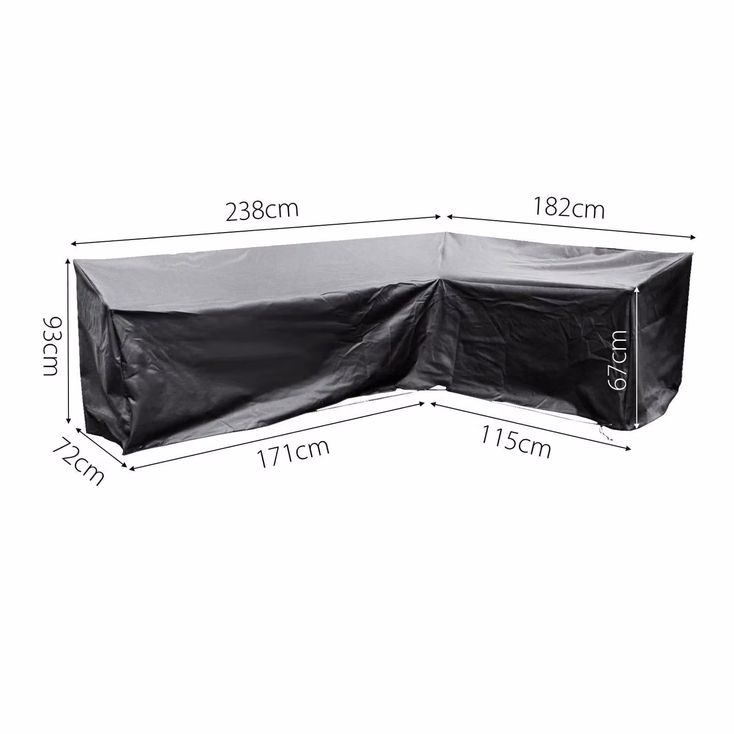 Cozy Bay Fiji EZBreathe Right L Shape Patio Set Cover in Black – 1