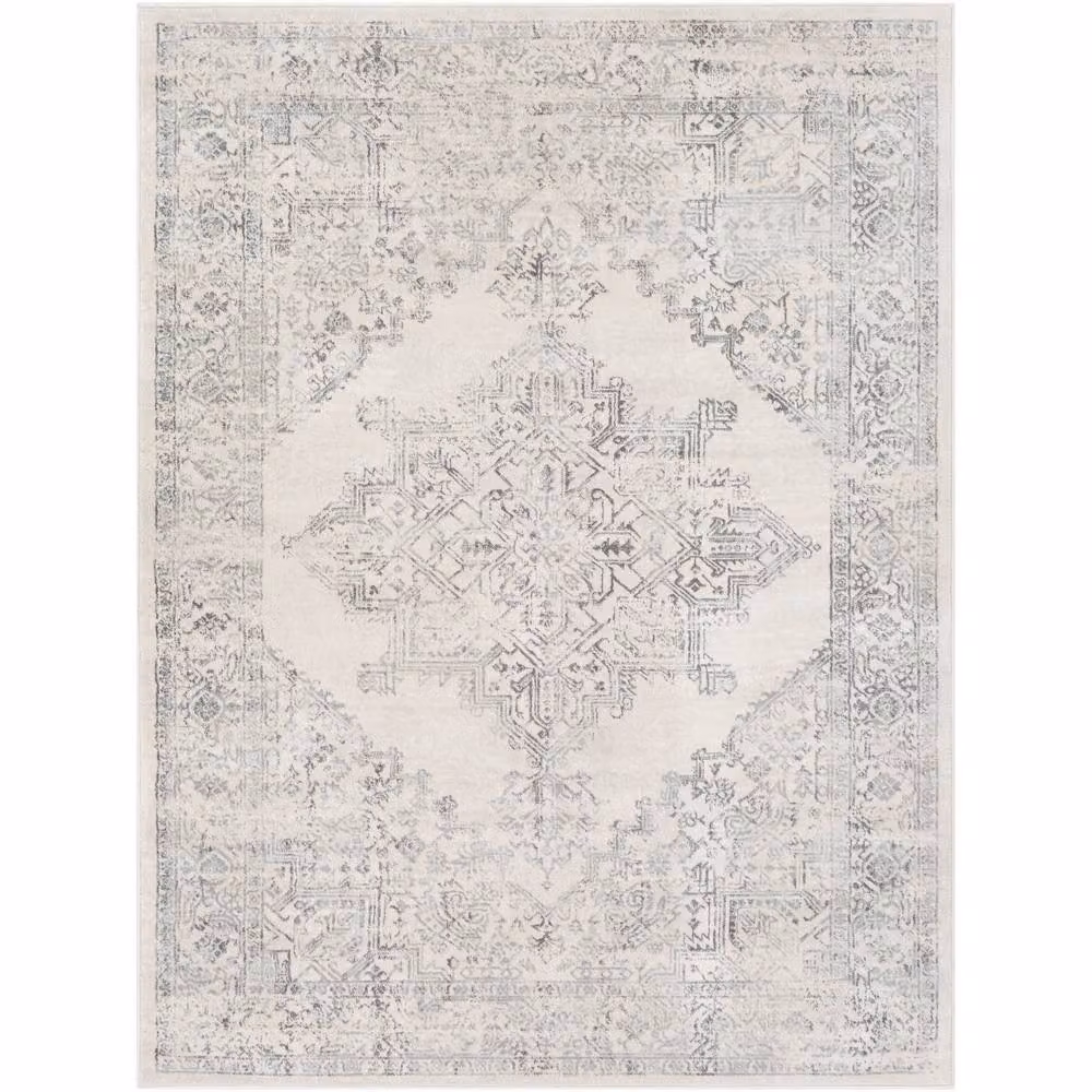 Livabliss Roma Vintage Boho Rug in Cream and Grey, W x W: 200 x 200 cm – 2