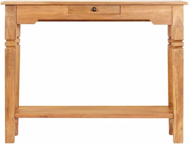 Berkfield Home Rustic Solid Acacia Wood Console Table in Brown, W/D/H: 100 x 40 x 76 cm – 1