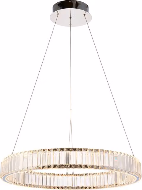 Perch & Parrow Lydia Ring Pendant Light with Transparent Crystal Glass in Gold or Chrome