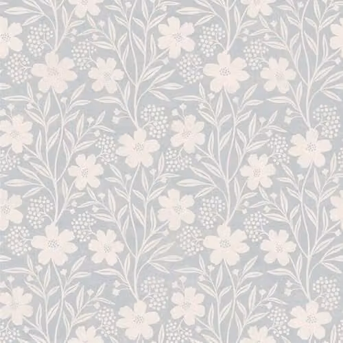 Arthouse Berry Floral Botanical Wallpaper in Soft Blue