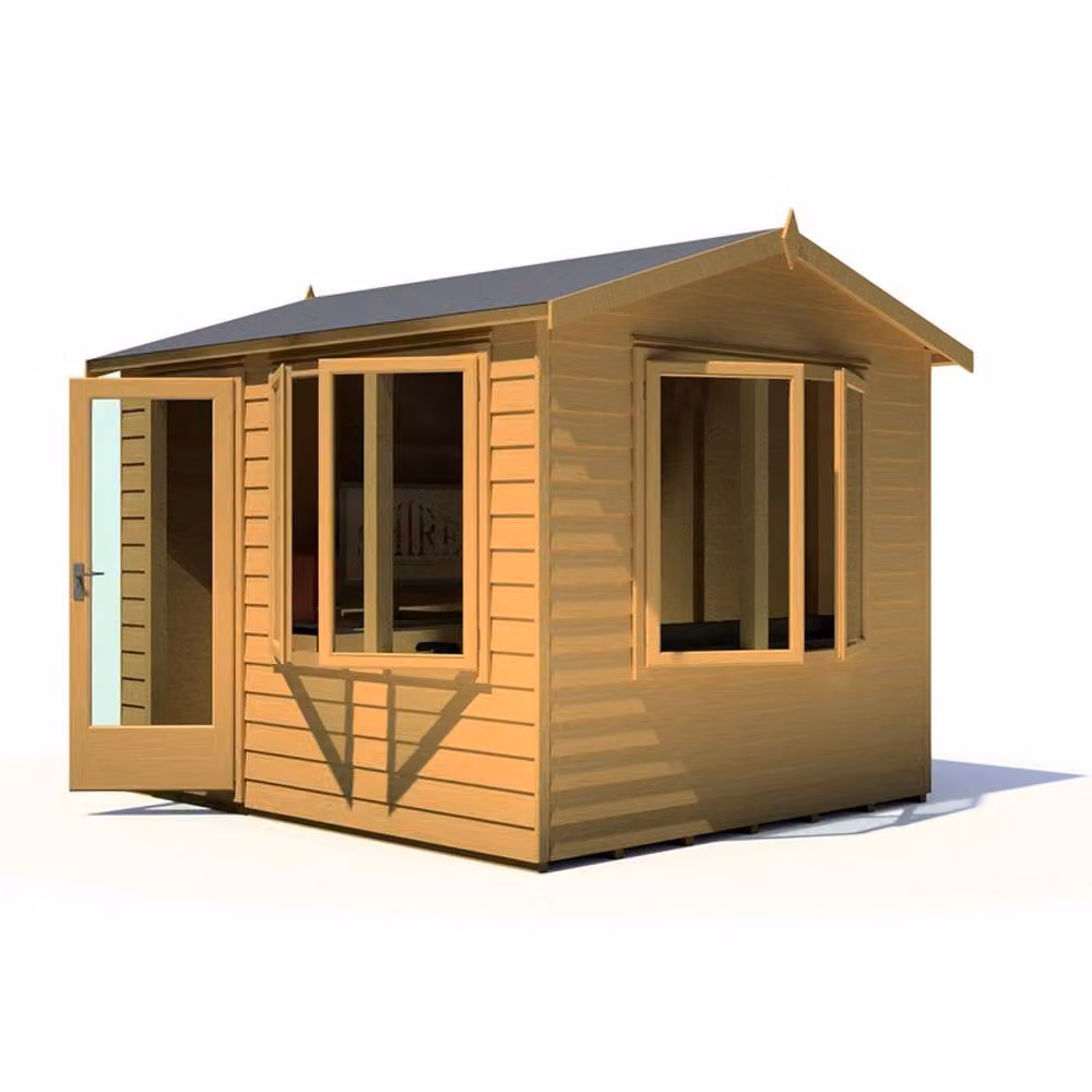Shires Melrose Single Door Garden Office in Light Brown, W: 332.8 cm, D: 260.4 cm, H: 250.5 cm – 2