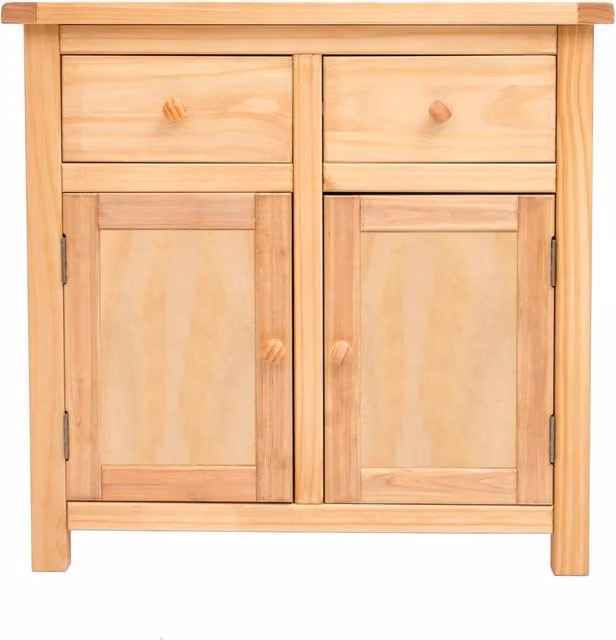 Cabinet Bits Lugo Waxed Antique Brown 2 Door 2 Drawer Sideboard in Pine and MDF