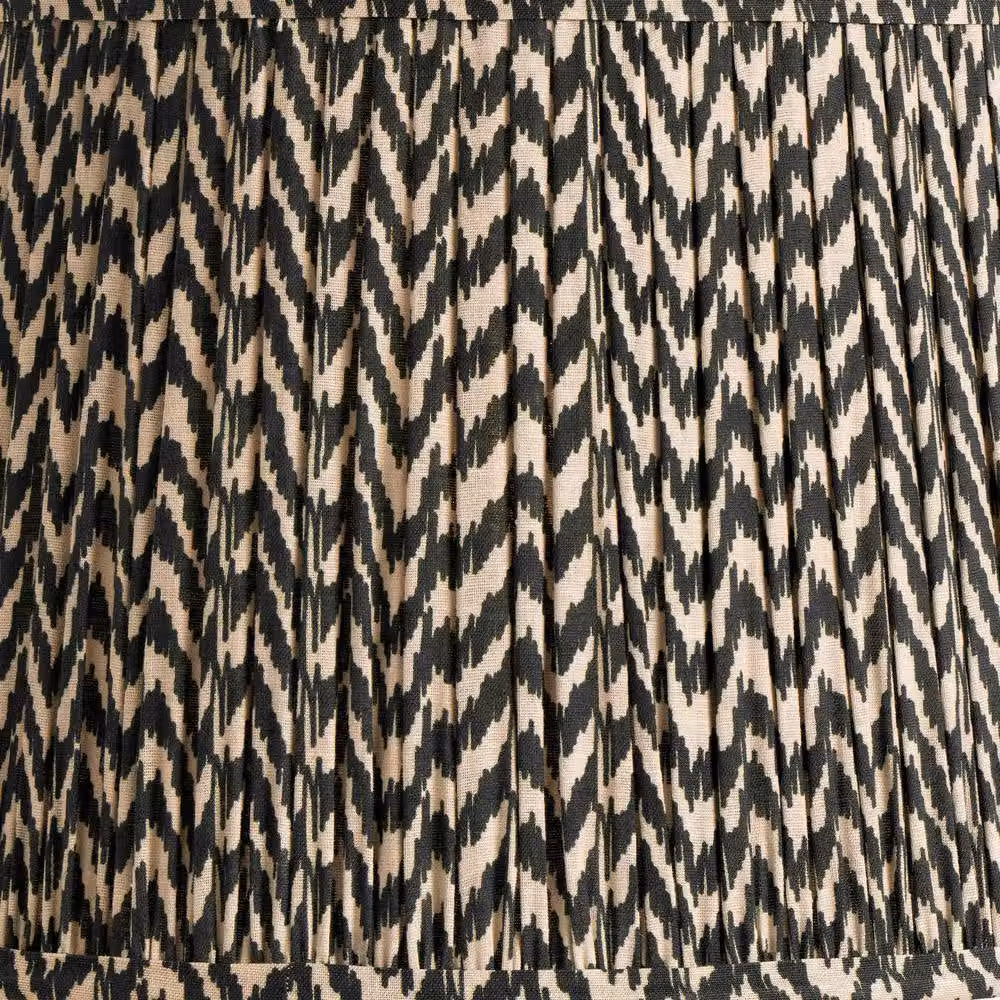 Ruma Black Chevron Tapered Pleated Fabric Lampshade for Table Lamps, Diameter: 30.48 cm – 3