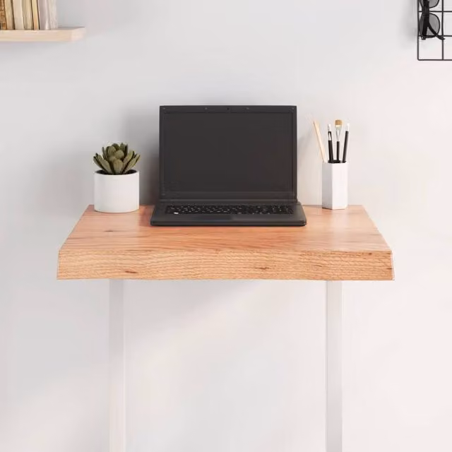 Berkfield Home Table Top Live Edge Solid Wood Light Brown W/D/H: 60 x 60 x 2-6 cm
