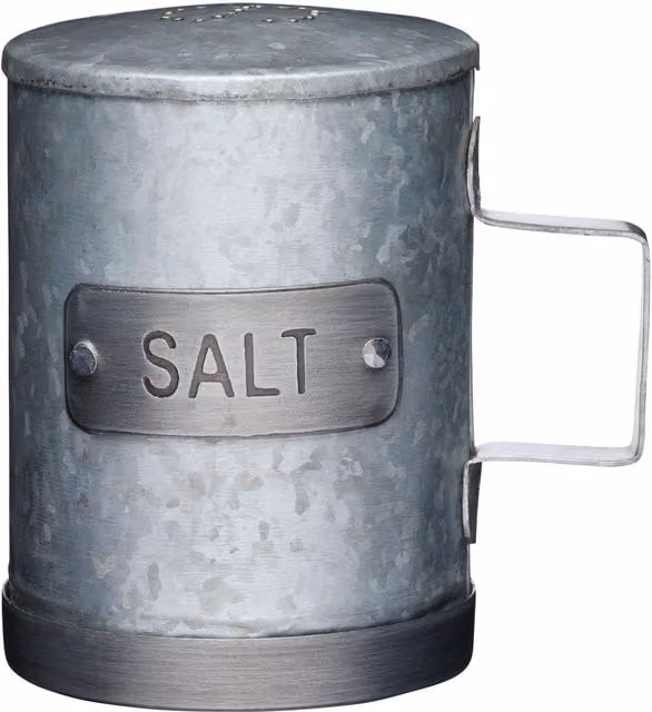 KitchenCraft Refillable Industrial Style Salt Shaker in Silver, W: 9 cm, D: 7 cm, H: 1 cm – 3