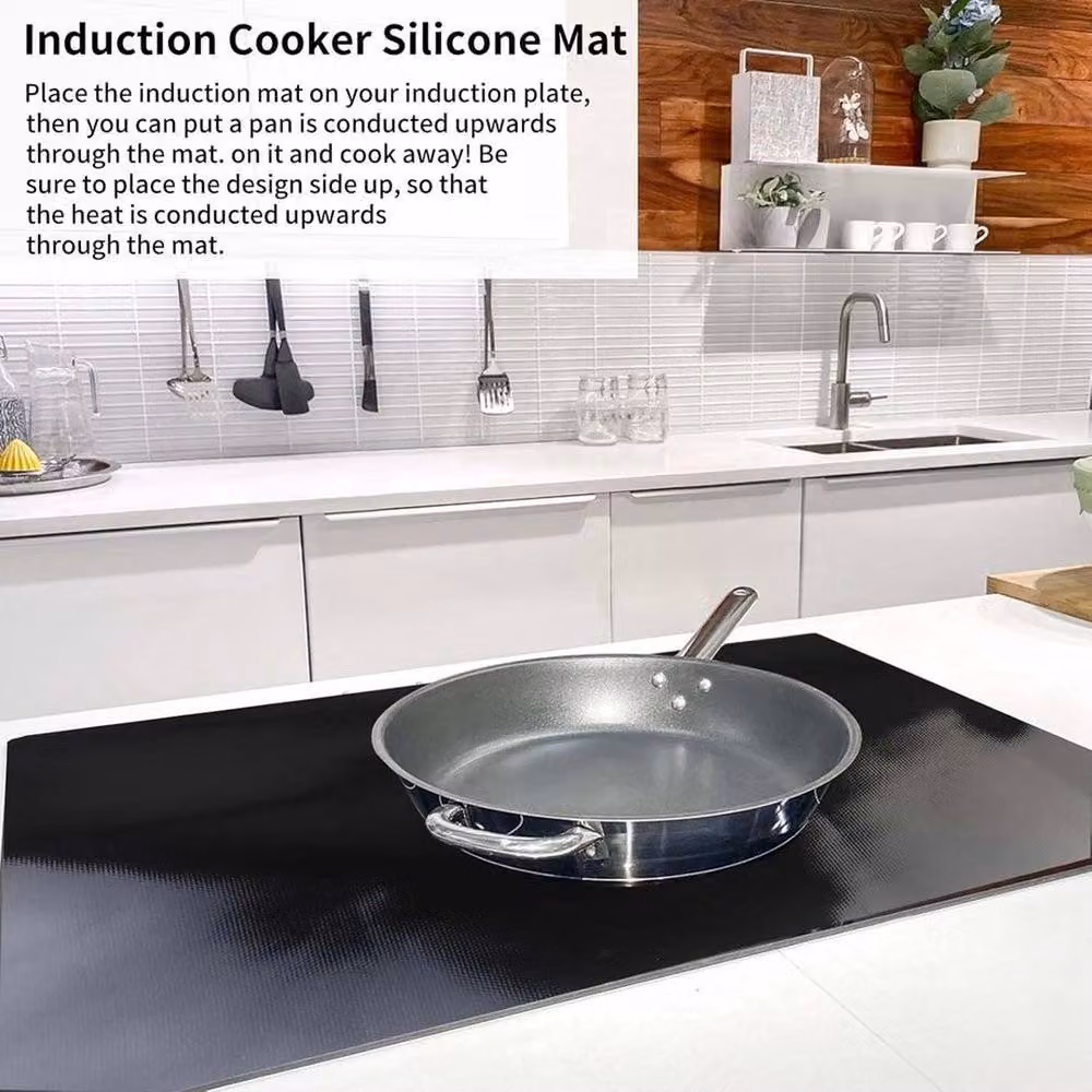 VOGREX Magnetic Silicone Induction Hob Protector Mat in Black – 3