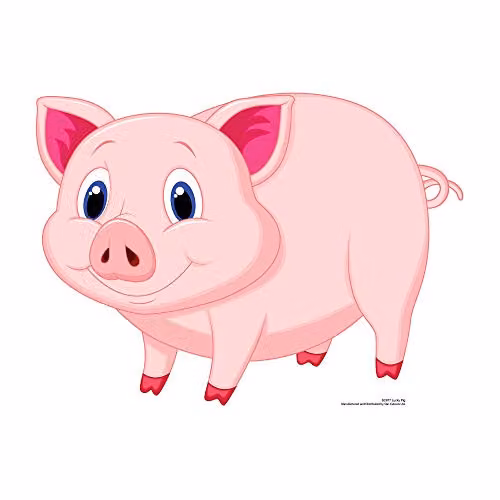 Star Cutouts SC877 Lucky Pig a.k.a GLUCKSSCHWEIN Pink Cardboard Cutout H 81.0 cm x W 60.0 cm x D 60.0 cm