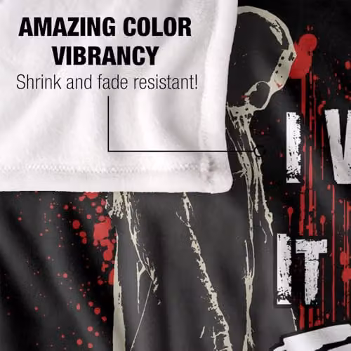 Warner Bros. Friday The 13th I Wish It Was Friday Super Soft Fleece Throw Blanket, Multicolour, W: 152 cm, D: 127 cm – 3