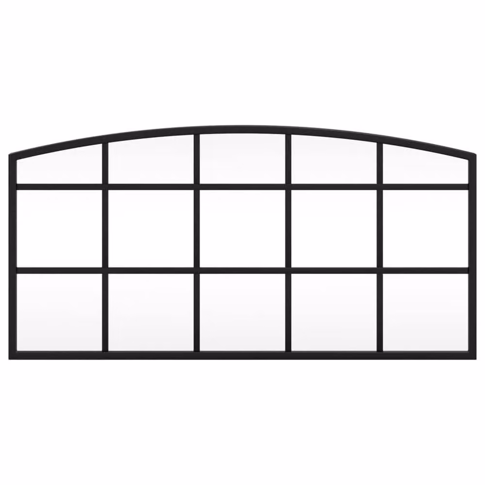 Berkfield Home Minimalist Arch Wall Mirror in Black Metal and Glass, W: 60 cm, H: 30 cm – 3
