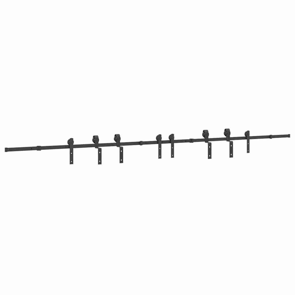Berkfield Home Matt Black Steel Sliding Door Hardware Kit 400 cm