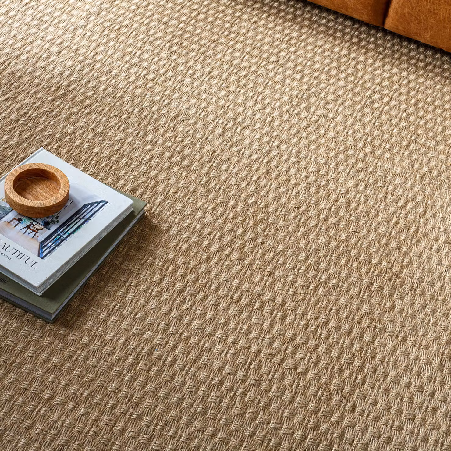 Livabliss Kimi Modern Jute Living Room Rug with Fringes in Camel, W/D/H: 120 x 170 cm – 2