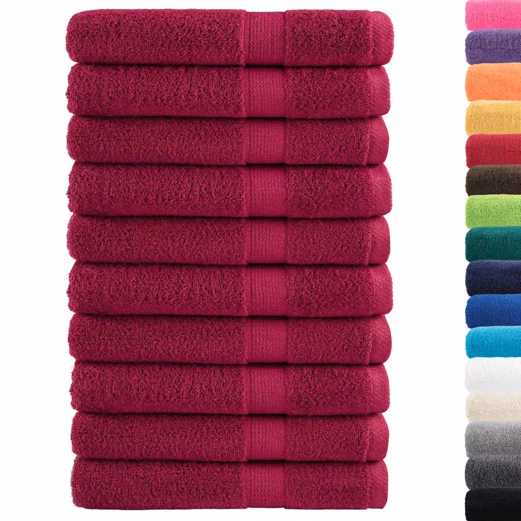 Berkfield Home SOLUND Premium Cotton Terry Sauna Towels, 10pcs, Red, W: 80 cm, L: 200 cm, 600gsm – 2