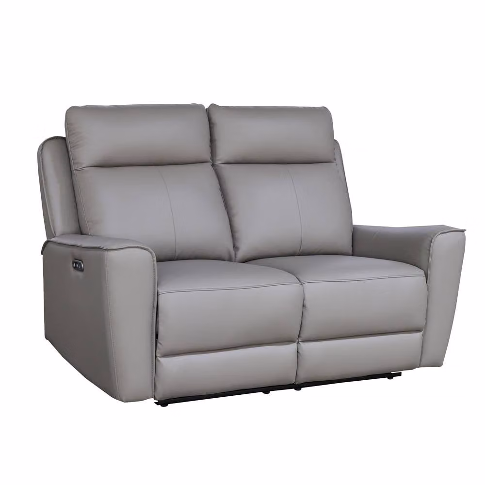 Aspire Rivington Real Leather Power Recliner 3+2 Sofa Set with USB Charging in Grey – 2