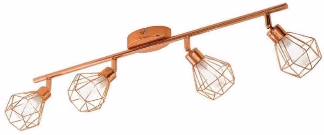 Eglo Zapata 4 Light Caged Design Ceiling Spotlight in Copper