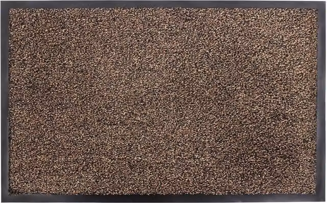 JVL Admiral Brown Microfibre Striped Barrier Doormat W: 50 cm, D: 80 cm