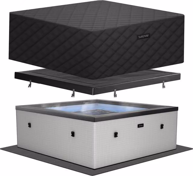 Wave Garda 6-Person Eco Foam Hot Tub with Integrated Heater in Graphite Grey EnergySave Bundle