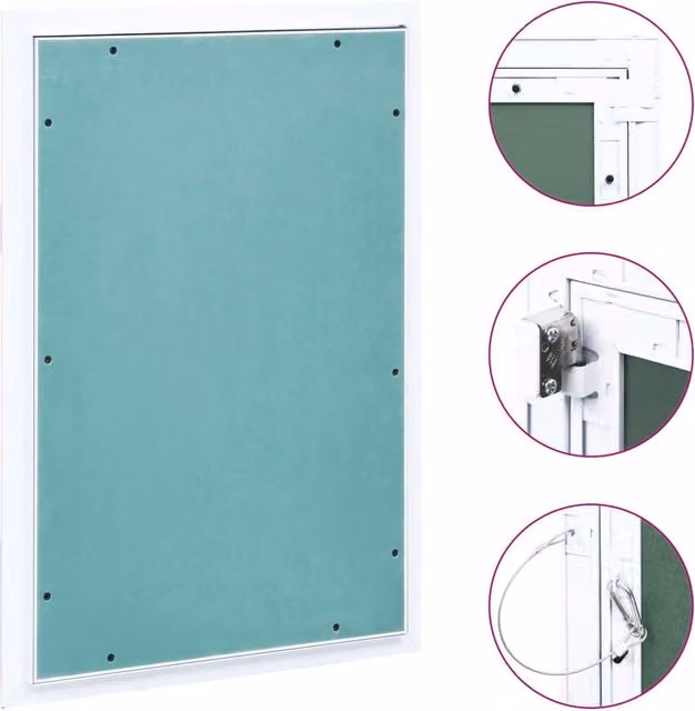 Berkfield Home Access Panel with Aluminium Frame and Plasterboard, W: 40 cm, H: 60 cm