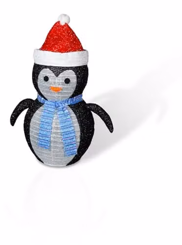 Netagon LED Christmas Penguin Decoration, Black and Multicolour, Height: 70 cm – 1